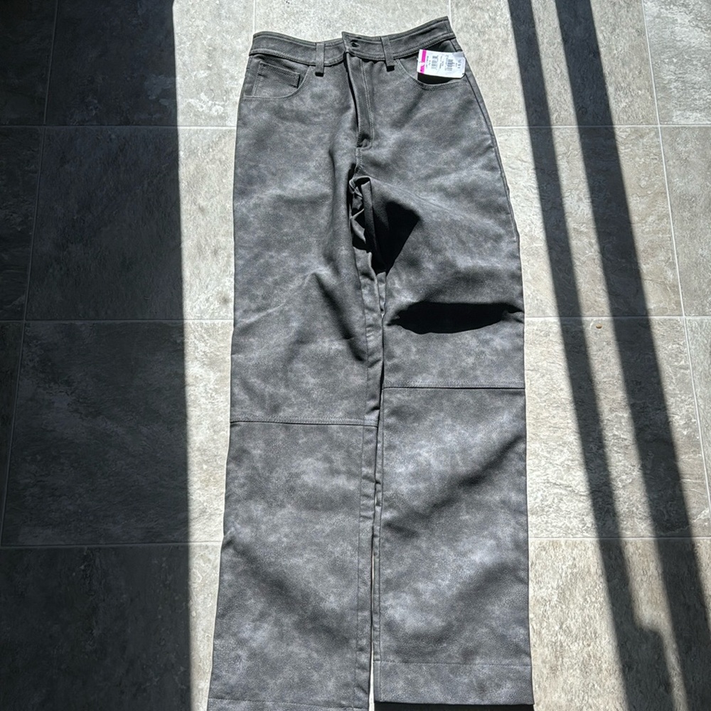 TOPSHOP Faux-leather utility cargo trousers NWT SIZE 6
